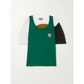 마르니 MARNI + Carhartt WIP embroidered layered cotton-jersey T-shirt 790716997
