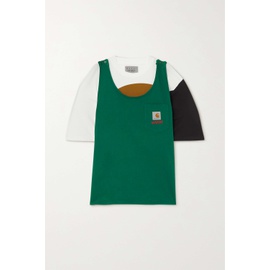 마르니 MARNI + Carhartt WIP embroidered layered cotton-jersey T-shirt | NET-A-PORTER 790716997