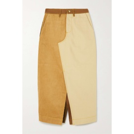 마르니 MARNI + Carhartt WIP color-block cotton and corduroy midi skirt | NET-A-PORTER 790718118