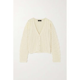 띠어리 THEORY Ivory Pointelle-knit wool and cashmere-blend cardigan 790679014