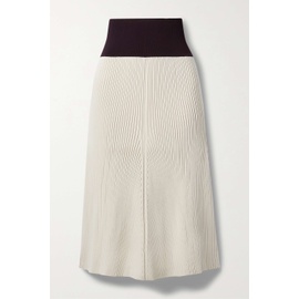 TORY BURCH Two-tone ribbed-knit midi skirt | NET-A-PORTER 790739720