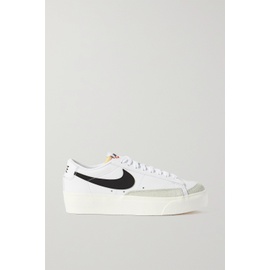 NIKE White Blazer suede-trimmed leather platform sneakers 6630340698716525