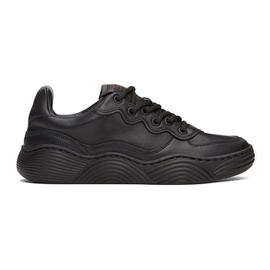 알라이아 ALAIA Black Calfskin Wave Sneakers 211483F128001