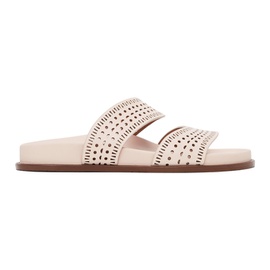 알라이아 ALAIA Pink Perforated Straps Sandals 212483F124001