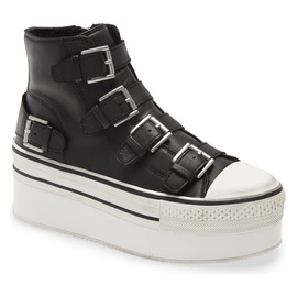 Ash Jewel Buckle High Top Platform Sneaker_BLACK LEATHER 6113705_BLACK LEATHER