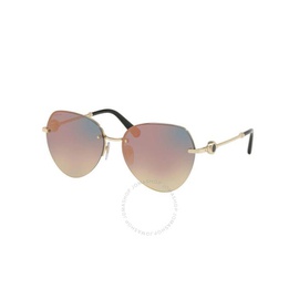 Bvlgari Grey Mirror Rose Gold Ladies Sunglasses BV6108 20144Z 58