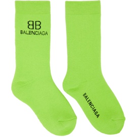 발렌시아가 Balenciaga Green & Black BB Socks 211342F076354