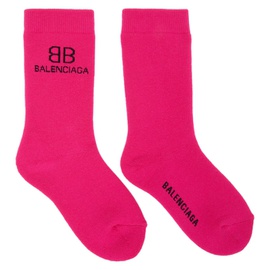 발렌시아가 Balenciaga Pink & Black BB Socks 211342F076355