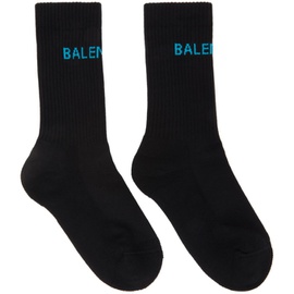 발렌시아가 Balenciaga Black & Blue Logo Tennis Socks 211342F076357