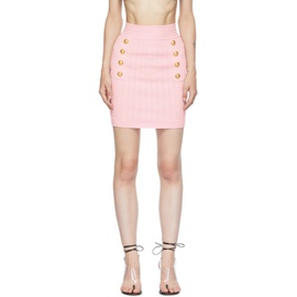 발망 Balmain Pink Double Buttoned Miniskirt 212251F090014