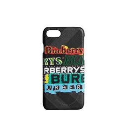 버버리 Burberry Charcoal Mens Tag Print London Check Iphone 8 Case 4075015