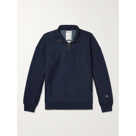 CHAMPION Garment-Dyed Organic Cotton-Blend Jersey Half-Zip Sweatshirt 13452677150801189