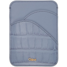 Chloe Blue Croc Walden Card Holder 212338F037004