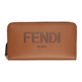 펜디 Fendi Brown Logo Continental Wallet 211693M164156