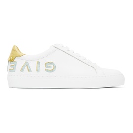 지방시 Givenchy White & Yellow Reverse Logo Urban Knots Sneakers 211278F128004