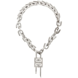 지방시 Givenchy Silver Padlock G Link Necklace 211278F010005