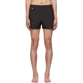 지방시 Givenchy Black Woven Shiny Swim Shorts 212278M208000