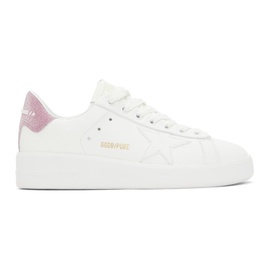골든구스 Golden Goose White & Pink Purestar Sneakers 211264F128027