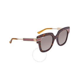 구찌 Gucci Grey Brown Shaded Square Ladies Sunglasses GG0281S 002 50