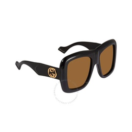 구찌 Gucci Brown Oversized Ladies Sunglasses GG0498S00154