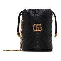 구찌 Gucci Black Mini GG Marmont Bucket Bag 221451F048083