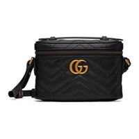 구찌 Gucci Black Mini Marmont Top Handle Bag 221451F046003
