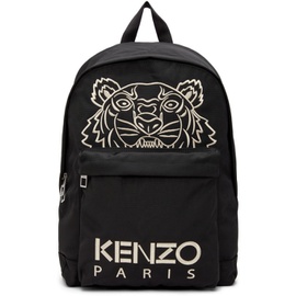 겐조 Kenzo Black Embroidered Kampus Tiger Backpack 212387F042015