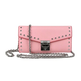 MCM Womens Pink Leather Patricia Crossbody Studded Large Chain Wallet MYL9SPA40QB001 5136251846788