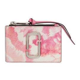 마크 제이콥스 Marc Jacobs Pink & White Tie Dye The Snapshot Top-Zip Card Holder 212190F037047