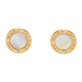 마크 제이콥스 Marc Jacobs Gold Mother-Of-Pearl The Medallion Stud Earrings 212190F022203
