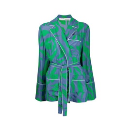 오프화이트 Off-White Leaf Print Pyjama Style Shirt in Blue/Green OWGA065R20H150903040