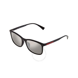 Prada Linea Rossa Light Grey Mirror Silver Rectangular Mens Sunglasses PS 01TSF DG02B0 57