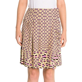 Prada Crepe De Chine Weave Print Pleated Skirt 0400012571179_BEGONIA_WEAVE