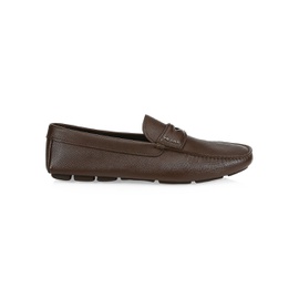 Prada Leather Penny Driving Loafers 0400011906324_CAFFE
