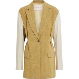 ROKSANDA Sand Leonie oversized two-tone silk, linen and wool-blend blazer 34344356236960948