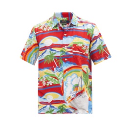 폴로 랄프 로렌 Polo Ralph Lauren Cuban collar palm print poplin shirt 1415128