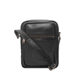 생로랑 Saint Laurent Black Mens Leather Sacoche Shoulder Bag 581700 1GE0D 1000