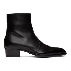 생로랑 Saint Laurent Black Wyatt Zip Boots 202418M223195