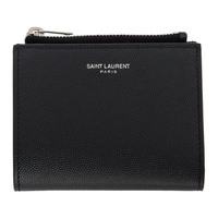 생로랑 Saint Laurent Black Zippered Card Holder 212418M163019