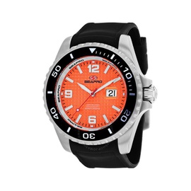 Seapro Abyss 2000M Diver Watch Quartz Orange Dial Mens Watch SP0743