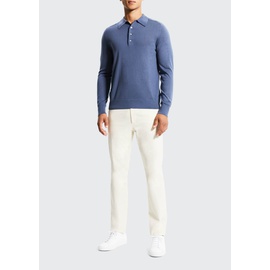 띠어리 Theory Mens Regal Wool Long-Sleeve Polo Shirt 3670339