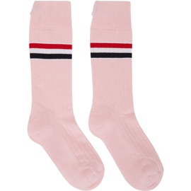 톰브라운 Thom Browne Pink RWB Stripe Mid-Calf Athletic Socks 211381F076033