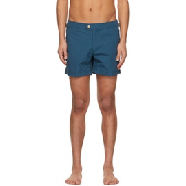 톰포드 TOM FORD Blue Nylon Swim Shorts 211076M208164