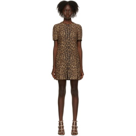 발렌티노 Valentino Tan Leopard Printed Couture Dress 212476F052003